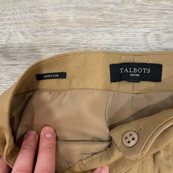 Talbots Heritage Wool Straight Pantsin Tan Camel, 12 Petite - Picture 3 of 10